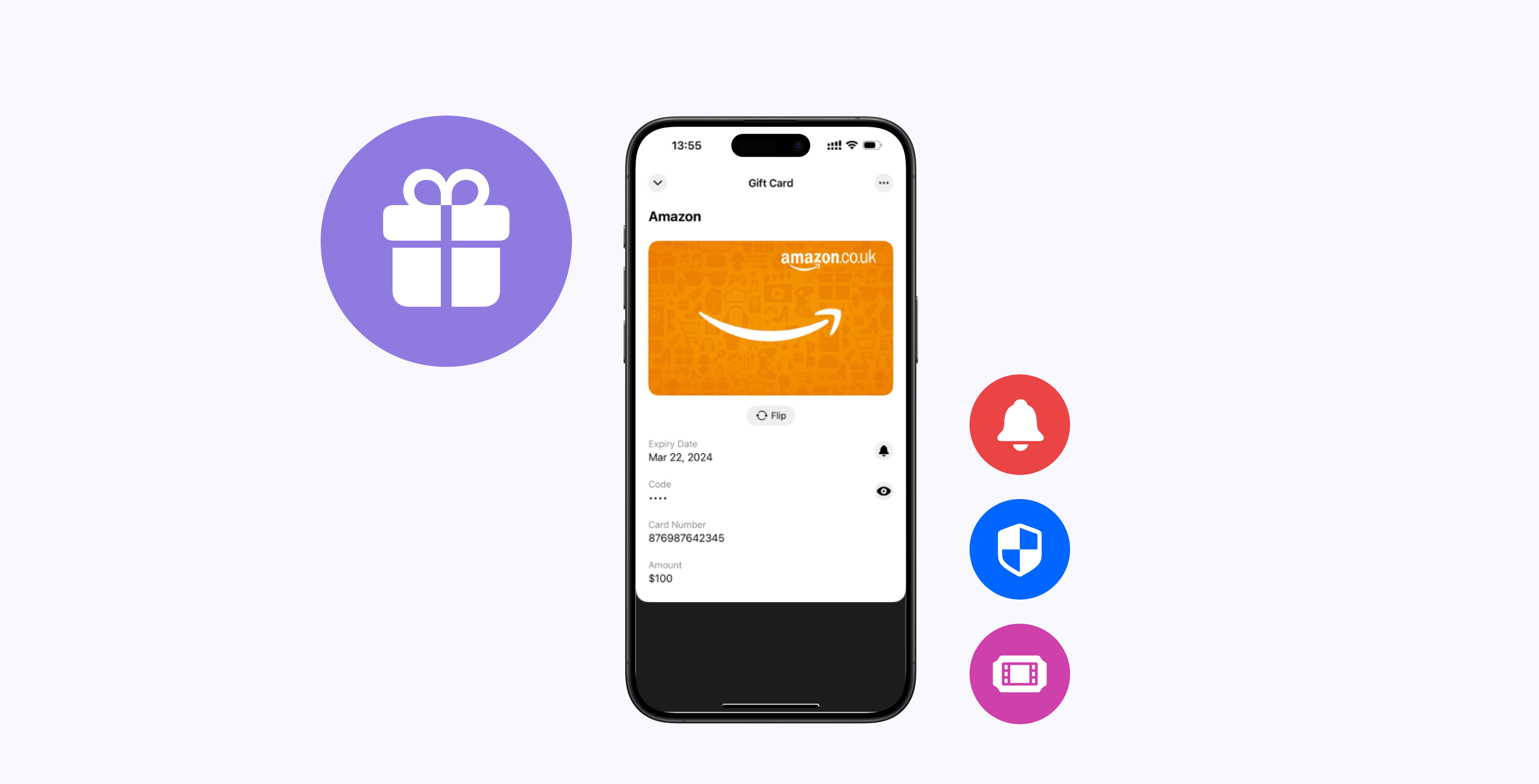Gift card added to a digital wallet
