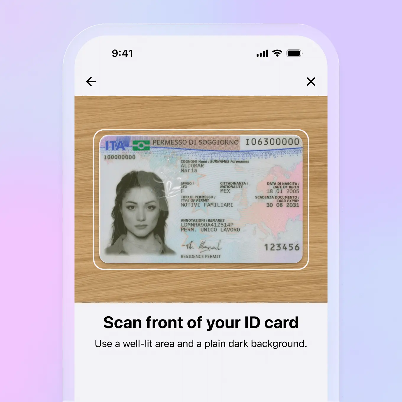Verificación con documento